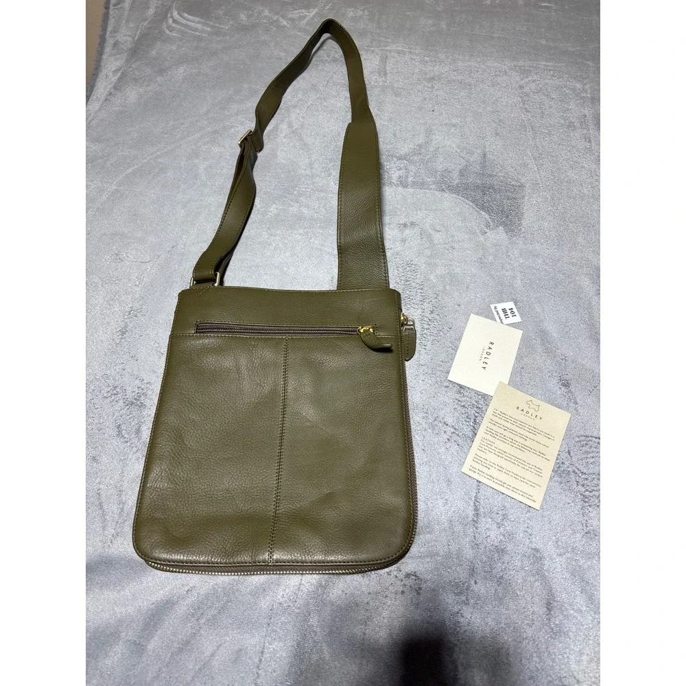 Radley London Green Leather Handbag Crossbody Shoulder Purse Bag